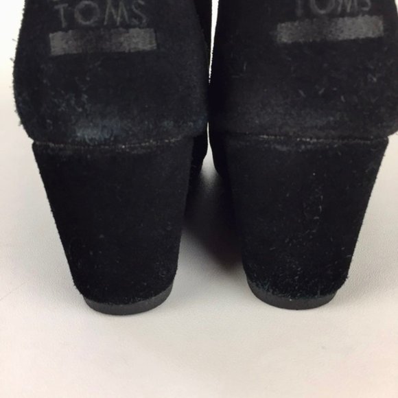 Toms Desert Wedge Black Suede Lace Up Ankle Boots 8.5 - Picture 5 of 16